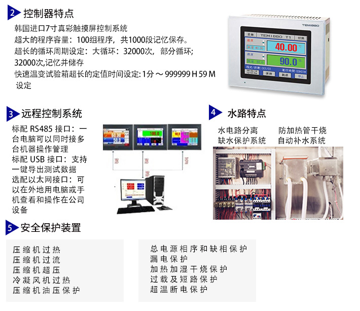 快速温度变化箱采用韩国进口的控制器